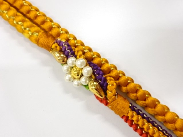 JAPANESE KIMONO / HAND-TIED OBIJIME CORD FOR FURISODE / SILK